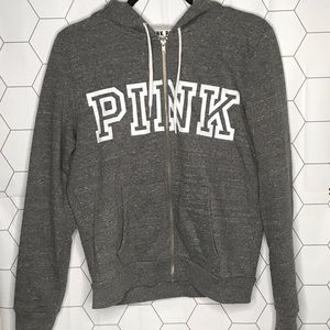 Pink Grey Zip Up Jacket